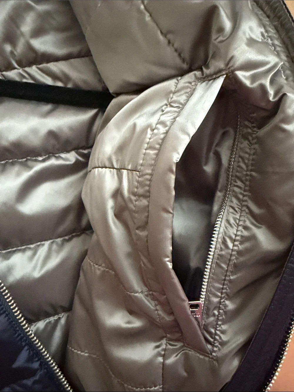 Prada Navy Quilted Puffer Vest with Logo Badge